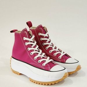Converse Run Star Hike Hi 'Midnight Hibiscus' Pink Platform Sneakers 172362C NWT